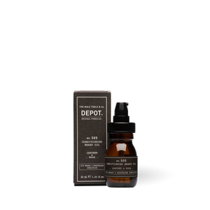 depot conditioning beard oil leather and wood 30ml